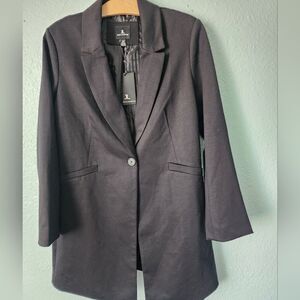 Jules & Leopold Classic Black Long Blazer Coat